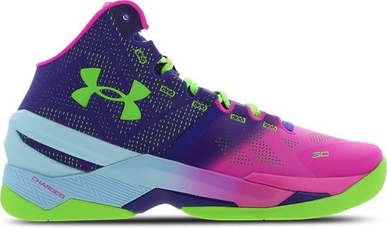 Under Armour Unisex basketbalschoenen Curry 2 Rebel Roze/Purper Panic/Poison 42.5