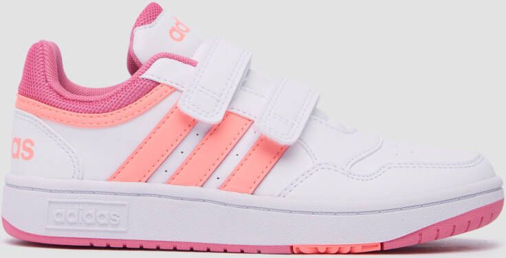 Adidas hoops 3.0 sneakers wit/roze kinderen