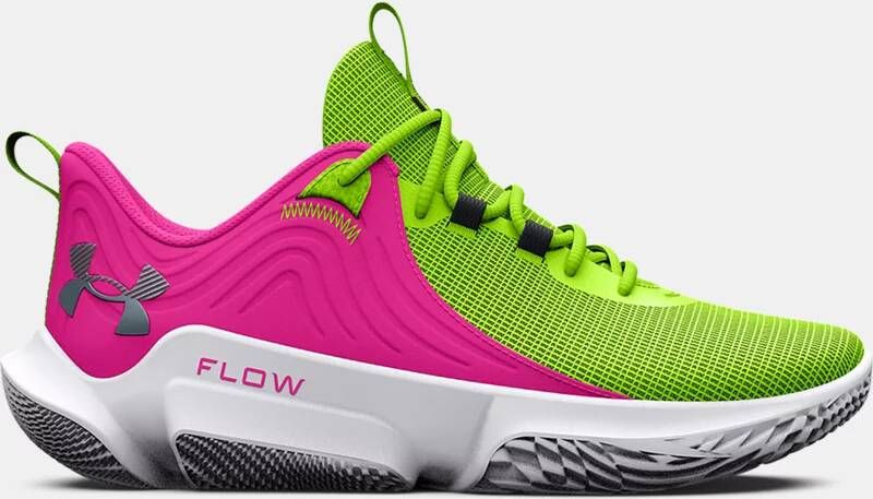 Under Armour Unisex basketbalschoenen Flow FUTR X 2 Lime Surge/Rebel Roze/Metalen Harbor Blauw 44.5